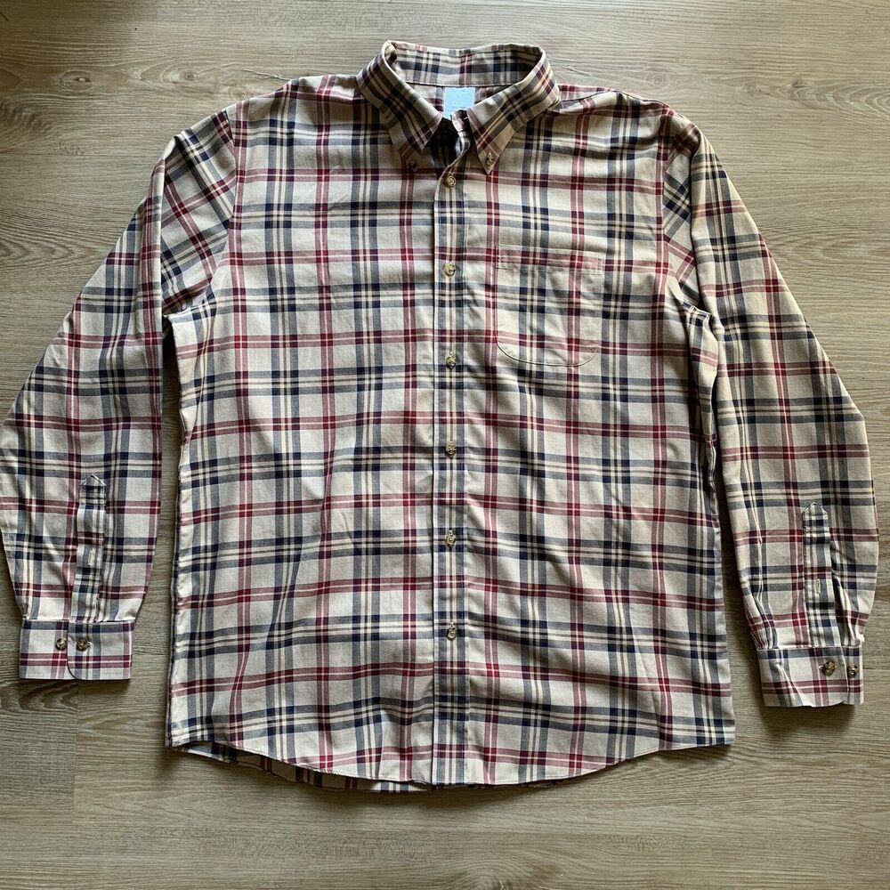 Brooks Brothers Milano Cotton Button Down Shirt Men's Size XL Plaid
